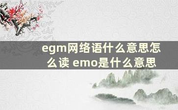 egm网络语什么意思怎么读 emo是什么意思